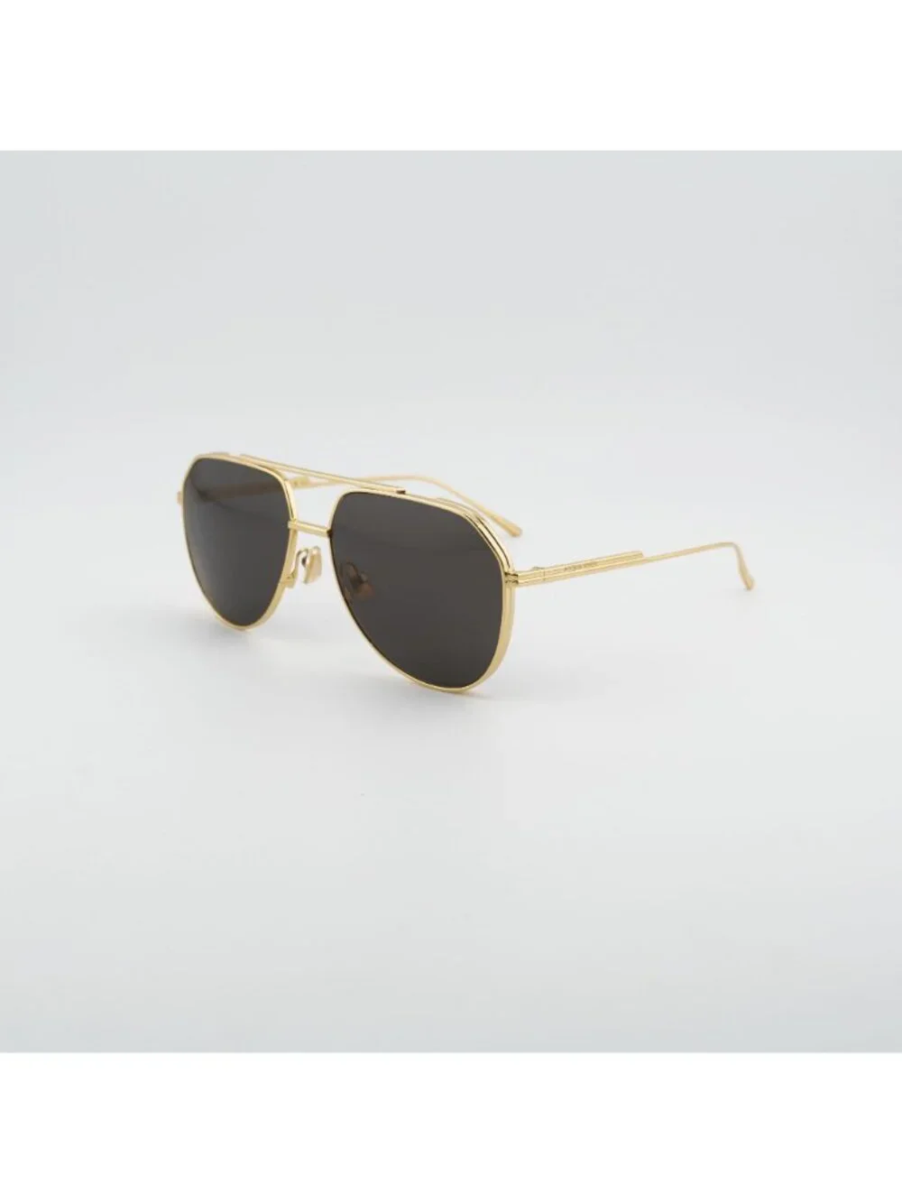 Bottega Veneta BV1465S 001 Sunglasses Gold Aviator Frame, Grey Lenses